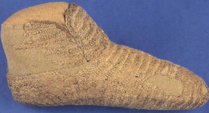 a Naalbound sock, probobly medieval